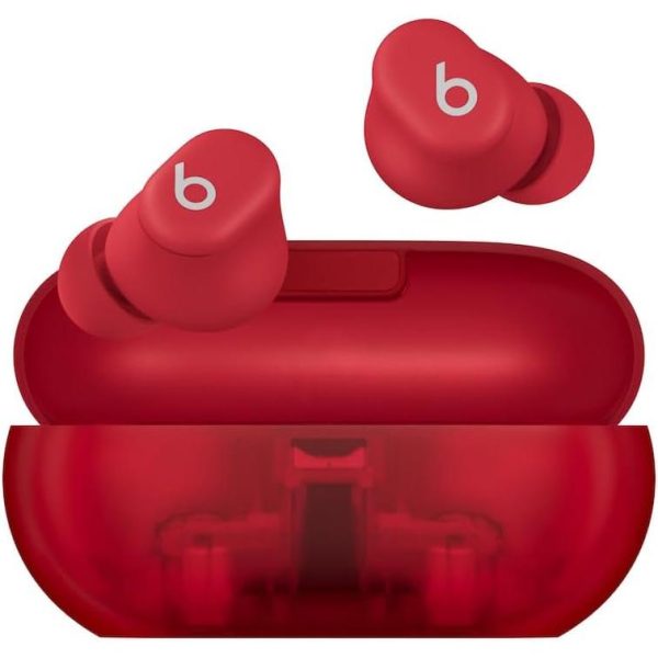 Beats Solo Buds Earbud Noise-Cancelling Bluetooth Earphones - Transparent Red Hot on Sale