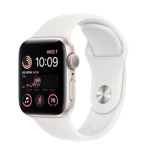 Apple Watch Series 7 (2021) GPS 41 mm - Aluminium Starlight - Sport band White Discount