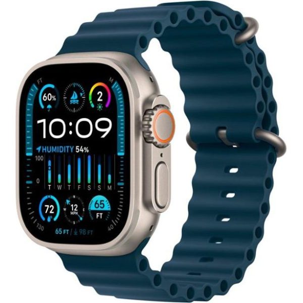 Apple Watch Ultra 2 (2023) GPS + Cellular 49 mm - Titanium Natural Titanium - Ocean band Blue Online Sale