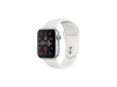 Apple Watch Series 5 (2019) GPS 40 mm - Aluminium Silver - Sport band White Supply