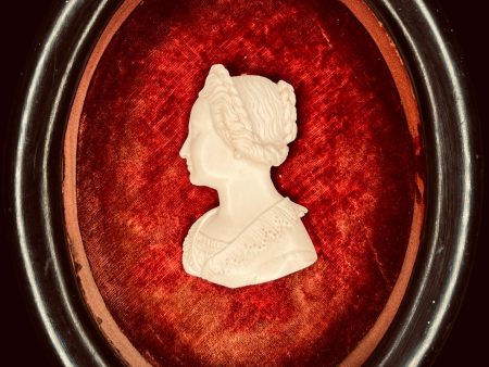 A CARVED PROFILE PORTRAIT RELIEF OF A LADY For Cheap