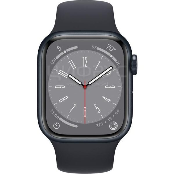 Apple Watch Series 8 (2022) GPS 41 mm - Aluminium Midnight - Sport band Black Hot on Sale