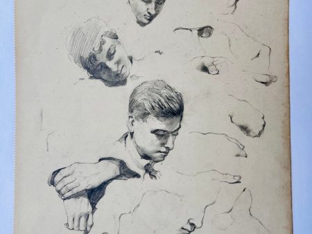 Studies of a Man s Head and of His Hands Online Sale