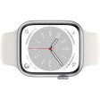 Apple Watch Series 8 (2022) GPS 45 mm - Aluminium Silver - Sport band White Online