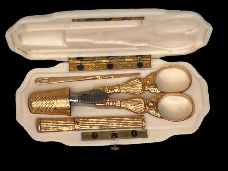 A FRENCH GOLD AND IVORY SEWING NECESSAIRE, 19TH CENTURY Online