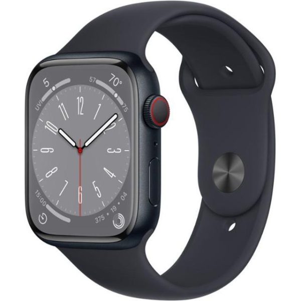 Apple Watch Series 8 (2022) GPS + Cellular 41 mm - Aluminium Midnight - Sport band Black on Sale