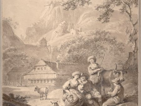 18th century Old Master Drawing scene of rural life Sale