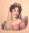 Watercolor portrait 19th Century Actrice as Flora. Cheap