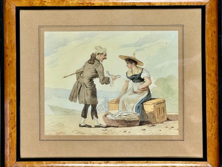 “LA POISSONNIÈRE ” WOLFGANG-ADAM TOPFFER (1766-1847) Cheap