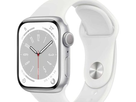 Apple Watch Series 8 (2022) GPS 45 mm - Aluminium Silver - Sport band White Online