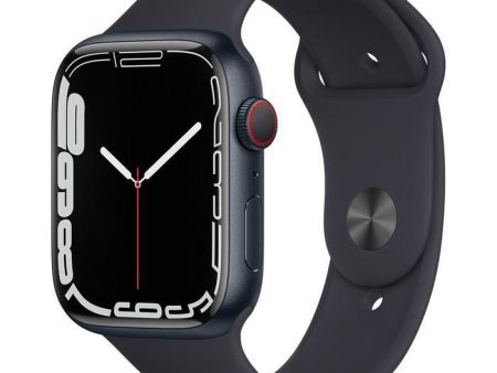 Apple Watch Series 7 (2021) GPS + Cellular 41 mm - Aluminium Midnight - Sport band Black For Discount