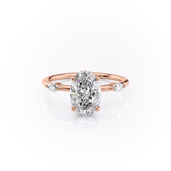 The Nicole Set With A 4.5 Carat Oval Moissanite Hot on Sale