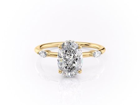 The Nicole Set With A 2.5 Carat Oval Moissanite Hot on Sale