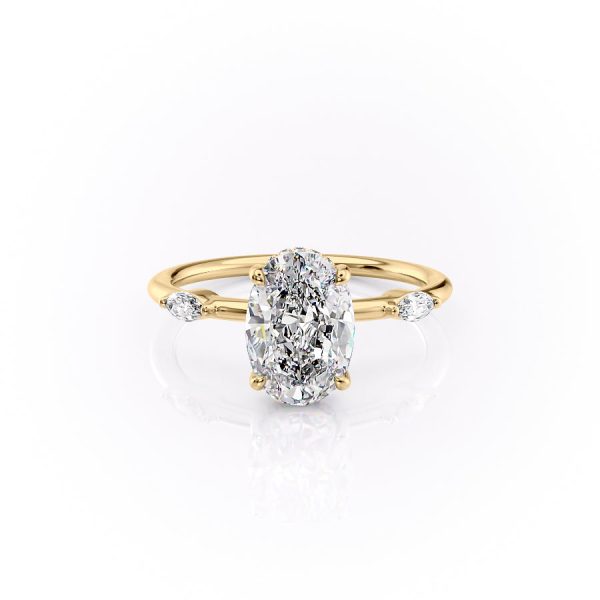 The Nicole Set With A 2.5 Carat Oval Moissanite Hot on Sale